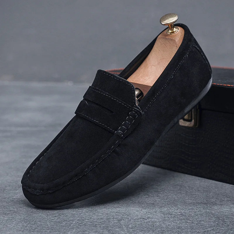 Men’s Casual Suede Loafers – Soft Driving Loafers, High-Quality Flats for Walking, Spring Shoes