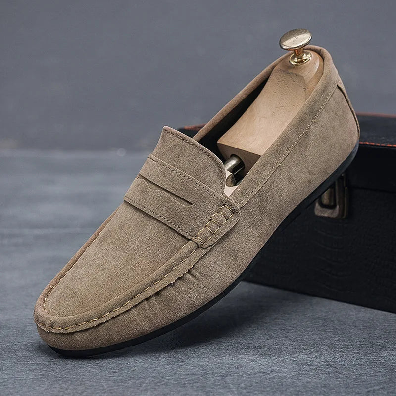 Men’s Casual Suede Loafers – Soft Driving Loafers, High-Quality Flats for Walking, Spring Shoes