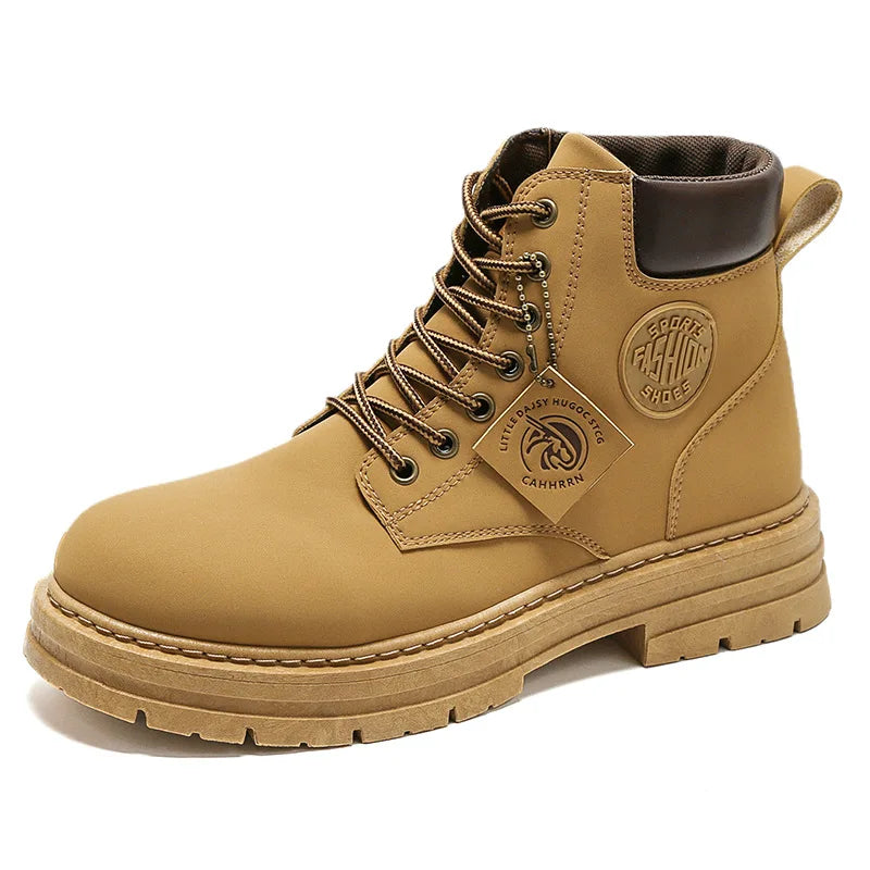 Men’s Low-Top Leather Boots – Fashion Motorcycle, Casual and Outdoor, Autumn