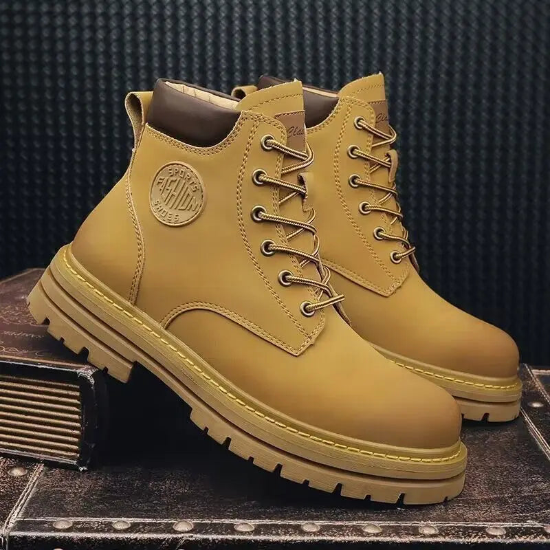 Men’s Low-Top Leather Boots – Fashion Motorcycle, Casual and Outdoor, Autumn