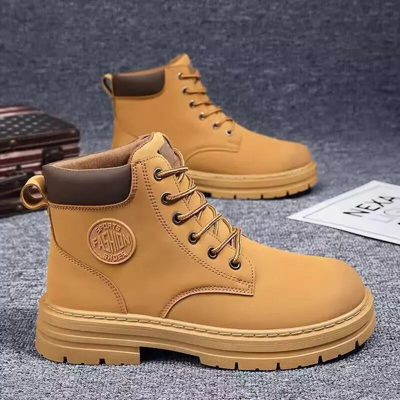 Men’s Low-Top Leather Boots – Fashion Motorcycle, Casual and Outdoor, Autumn