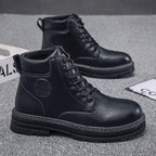 Men’s Low-Top Leather Boots – Fashion Motorcycle, Casual and Outdoor, Autumn