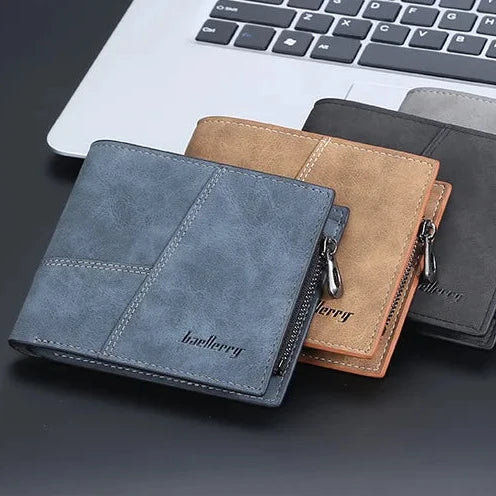 Luxury Men’s PU Leather Wallet – Short Design Card Holder, High Quality Small Men’s Purse