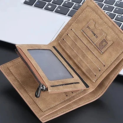 Luxury Men’s PU Leather Wallet – Short Design Card Holder, High Quality Small Men’s Purse