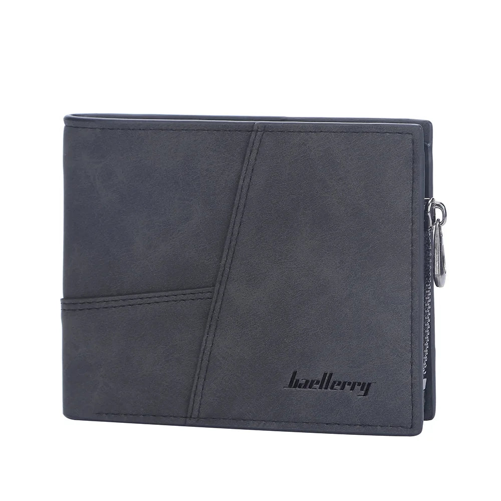 Luxury Men’s PU Leather Wallet – Short Design Card Holder, High Quality Small Men’s Purse