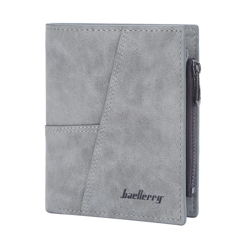 Luxury Men’s PU Leather Wallet – Short Design Card Holder, High Quality Small Men’s Purse