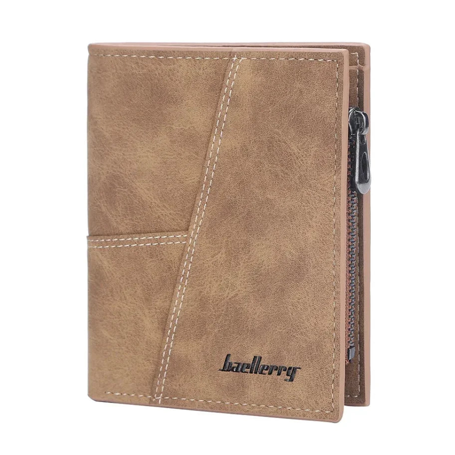 Luxury Men’s PU Leather Wallet – Short Design Card Holder, High Quality Small Men’s Purse