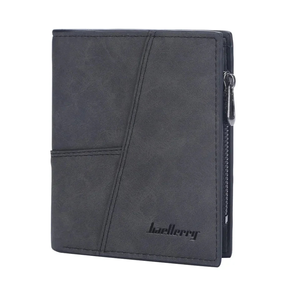 Luxury Men’s PU Leather Wallet – Short Design Card Holder, High Quality Small Men’s Purse
