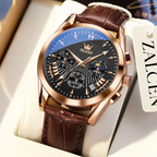 Men’s Luxury Quartz Watch – Waterproof, Leather Strap, Elegant & Modern Design