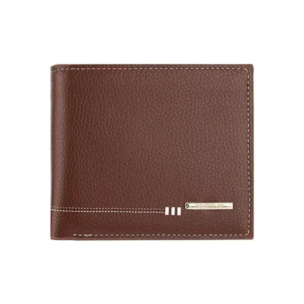 Men’s Lychee Pattern Wallet – High-Quality Zipper Coin Purse and Credit Card Holder, Short Business Wallet