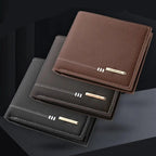 Men’s Lychee Pattern Wallet – High-Quality Zipper Coin Purse and Credit Card Holder, Short Business Wallet