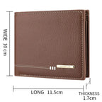 Men’s Lychee Pattern Wallet – High-Quality Zipper Coin Purse and Credit Card Holder, Short Business Wallet