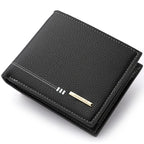 Men’s Lychee Pattern Wallet – High-Quality Zipper Coin Purse and Credit Card Holder, Short Business Wallet