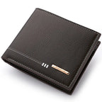 Men’s Lychee Pattern Wallet – High-Quality Zipper Coin Purse and Credit Card Holder, Short Business Wallet