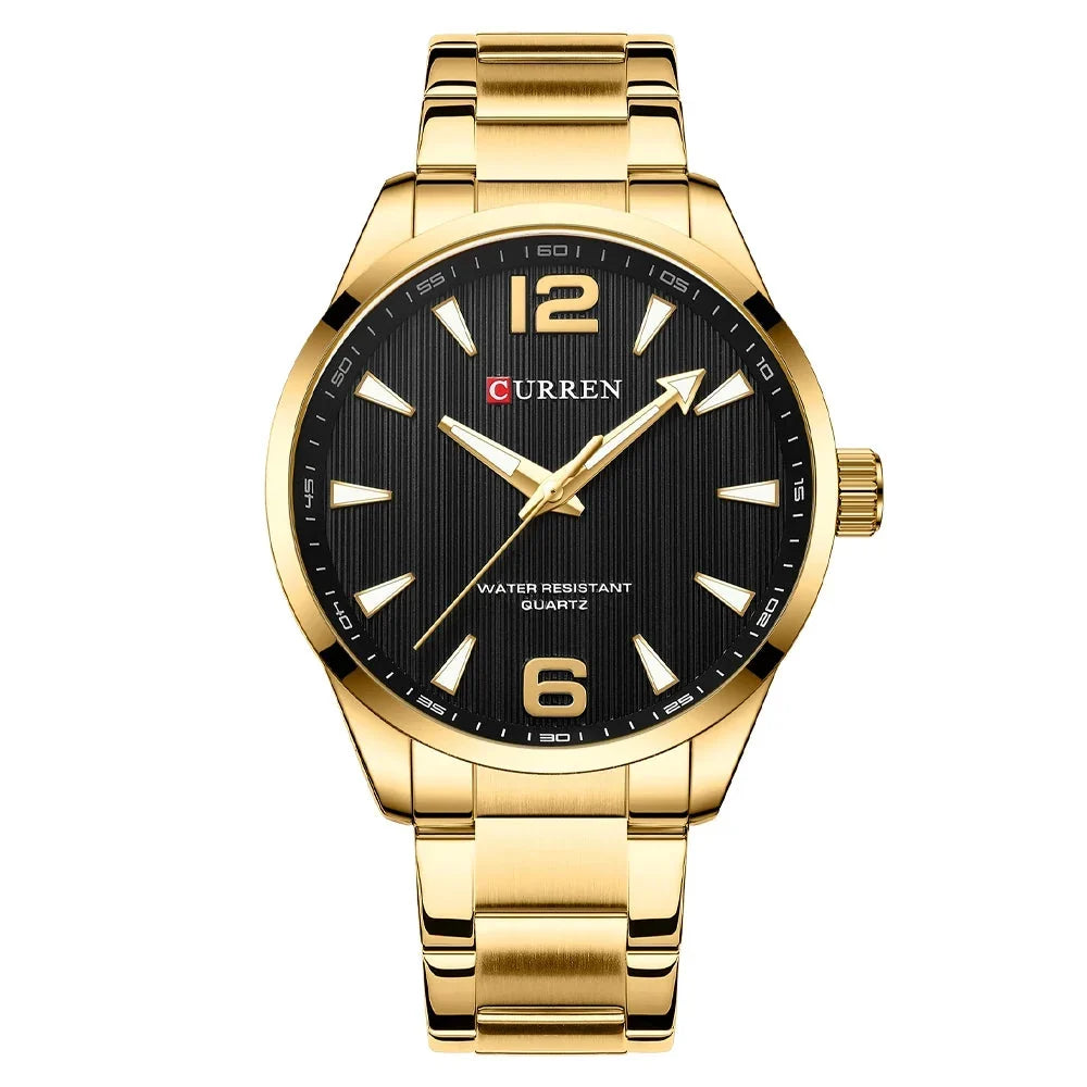 Men’s Business Quartz Watch – Stainless Steel Band with Luminous Hands, Classic Wristwatch