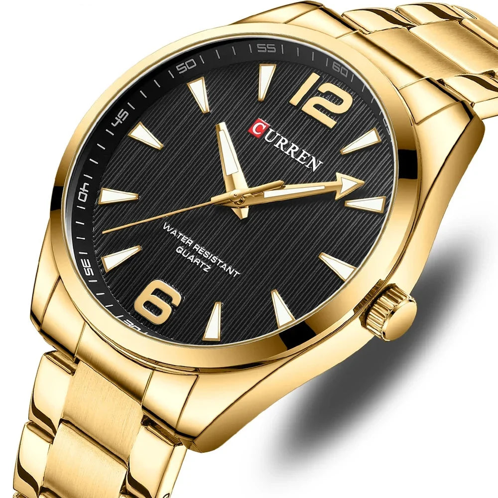 Men’s Business Quartz Watch – Stainless Steel Band with Luminous Hands, Classic Wristwatch