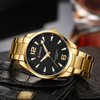 Men’s Business Quartz Watch – Stainless Steel Band with Luminous Hands, Classic Wristwatch