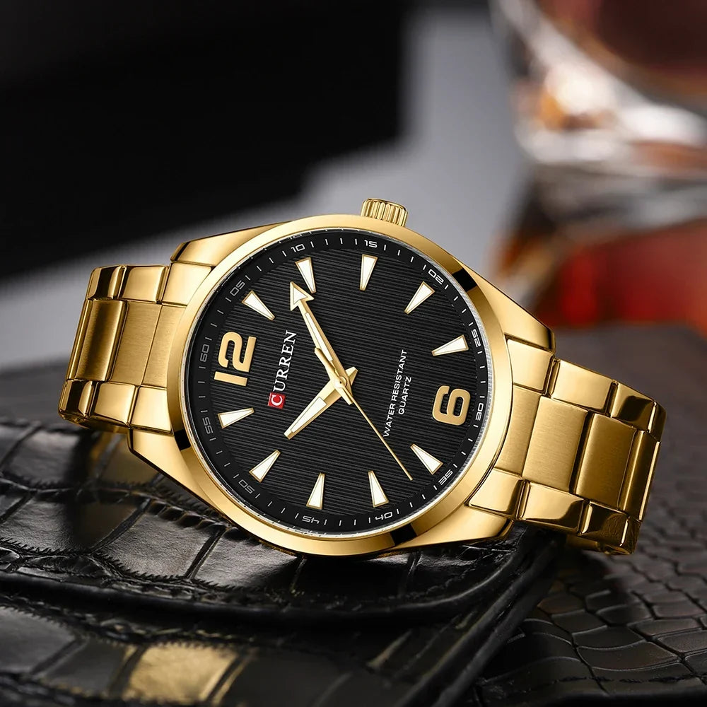 Men’s Business Quartz Watch – Stainless Steel Band with Luminous Hands, Classic Wristwatch