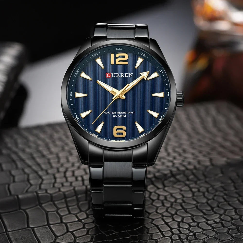 Men’s Business Quartz Watch – Stainless Steel Band with Luminous Hands, Classic Wristwatch
