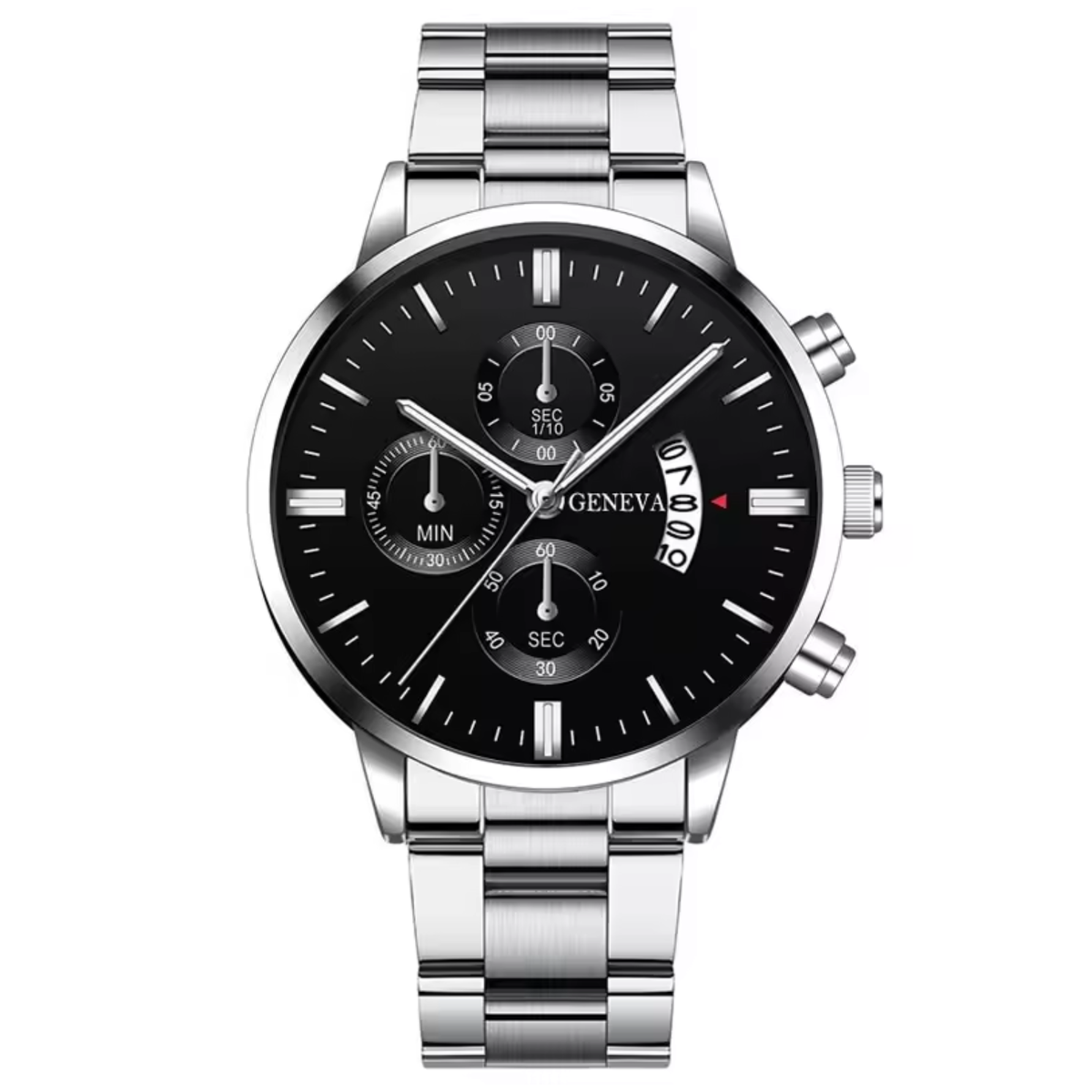 Men’s Luxury Quartz Watch with Calendar, Stainless Steel Bracelet – Fashion Business Wristwatch