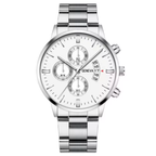 Men’s Luxury Quartz Watch with Calendar, Stainless Steel Bracelet – Fashion Business Wristwatch