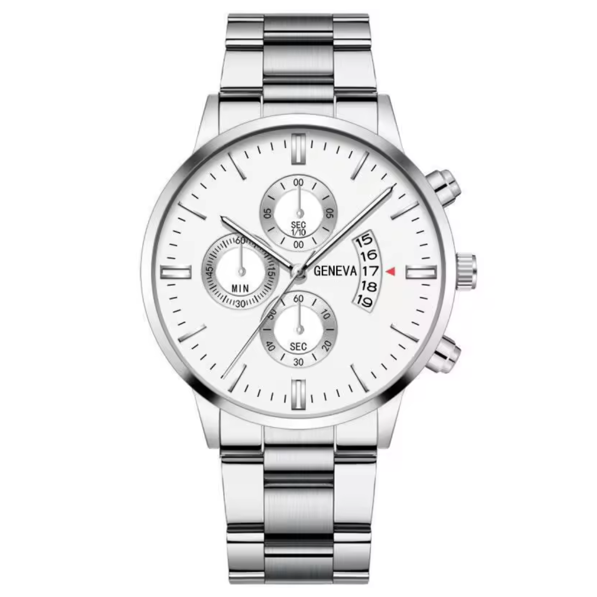 Men’s Luxury Quartz Watch with Calendar, Stainless Steel Bracelet – Fashion Business Wristwatch
