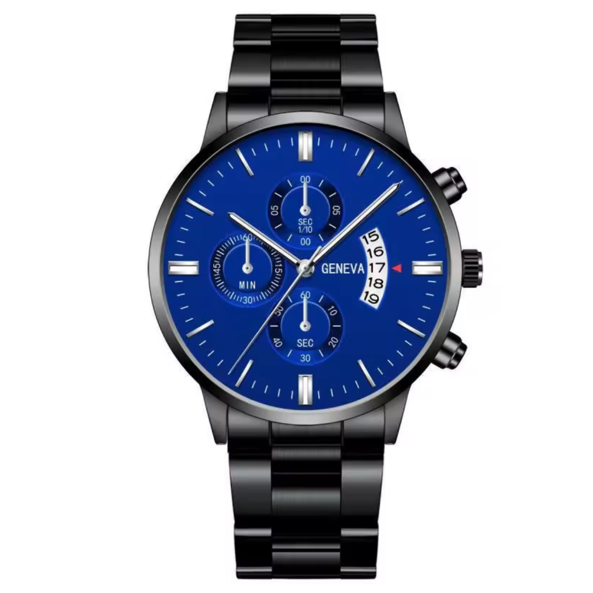 Men’s Luxury Quartz Watch with Calendar, Stainless Steel Bracelet – Fashion Business Wristwatch