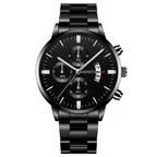Men’s Luxury Quartz Watch with Calendar, Stainless Steel Bracelet – Fashion Business Wristwatch