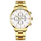 Men’s Luxury Quartz Watch with Calendar, Stainless Steel Bracelet – Fashion Business Wristwatch
