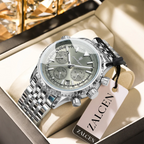 Men’s Luxury Quartz Watch – Chronograph, Date Display, Waterproof, Luminous Stainless Steel Wristwatch