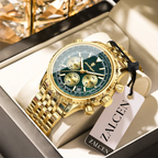 Men’s Luxury Quartz Watch – Chronograph, Date Display, Waterproof, Luminous Stainless Steel Wristwatch