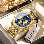 Men’s Luxury Quartz Watch – Chronograph, Date Display, Waterproof, Luminous Stainless Steel Wristwatch