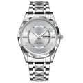 Men's Luxury Quartz Watch with Date & Day Display, Waterproof Stainless Steel Luminous Sports Wristwatch