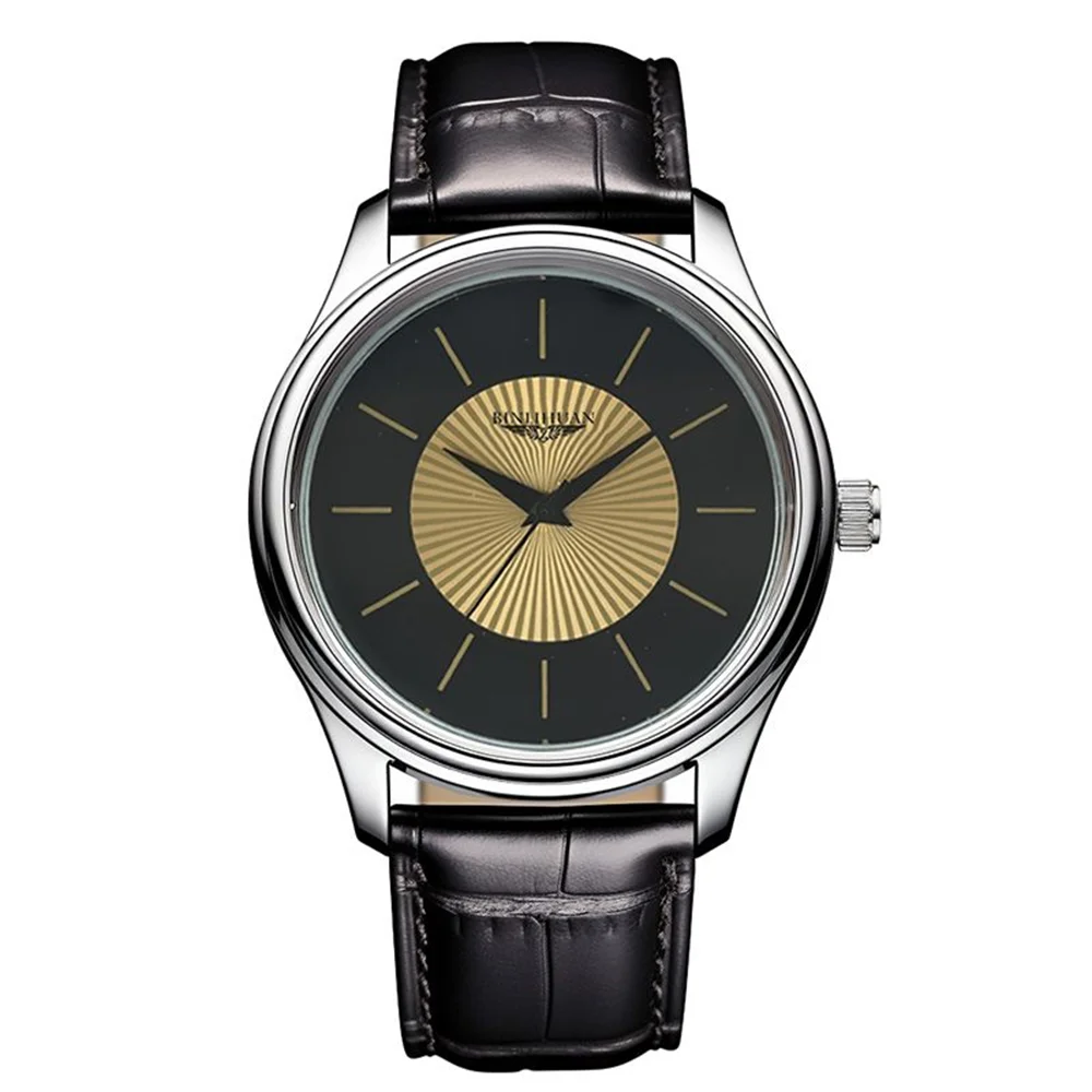 Men’s Luxury Quartz Watch with Leather Strap – Waterproof Business Wristwatch