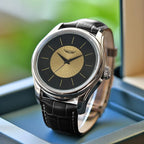 Men’s Luxury Quartz Watch with Leather Strap – Waterproof Business Wristwatch