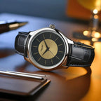 Men’s Luxury Quartz Watch with Leather Strap – Waterproof Business Wristwatch