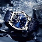 Men’s Luxury Quartz Watch – Fashion Leather Strap, Luminous Hands & Calendar, Waterproof