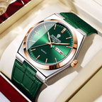 Men’s Luxury Quartz Watch – Fashion Leather Strap, Luminous Hands & Calendar, Waterproof
