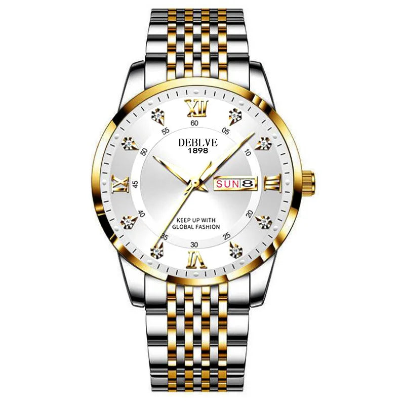 Men’s Luxury Quartz Watch – Sapphire Crystal, Waterproof, Casual & Business Wristwatch