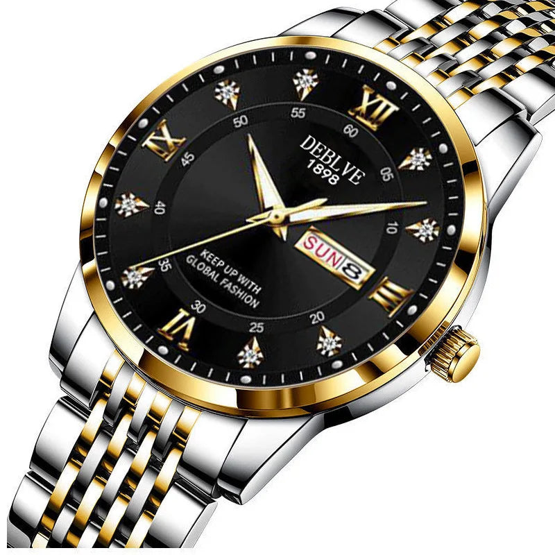 Men’s Luxury Quartz Watch – Sapphire Crystal, Waterproof, Casual & Business Wristwatch