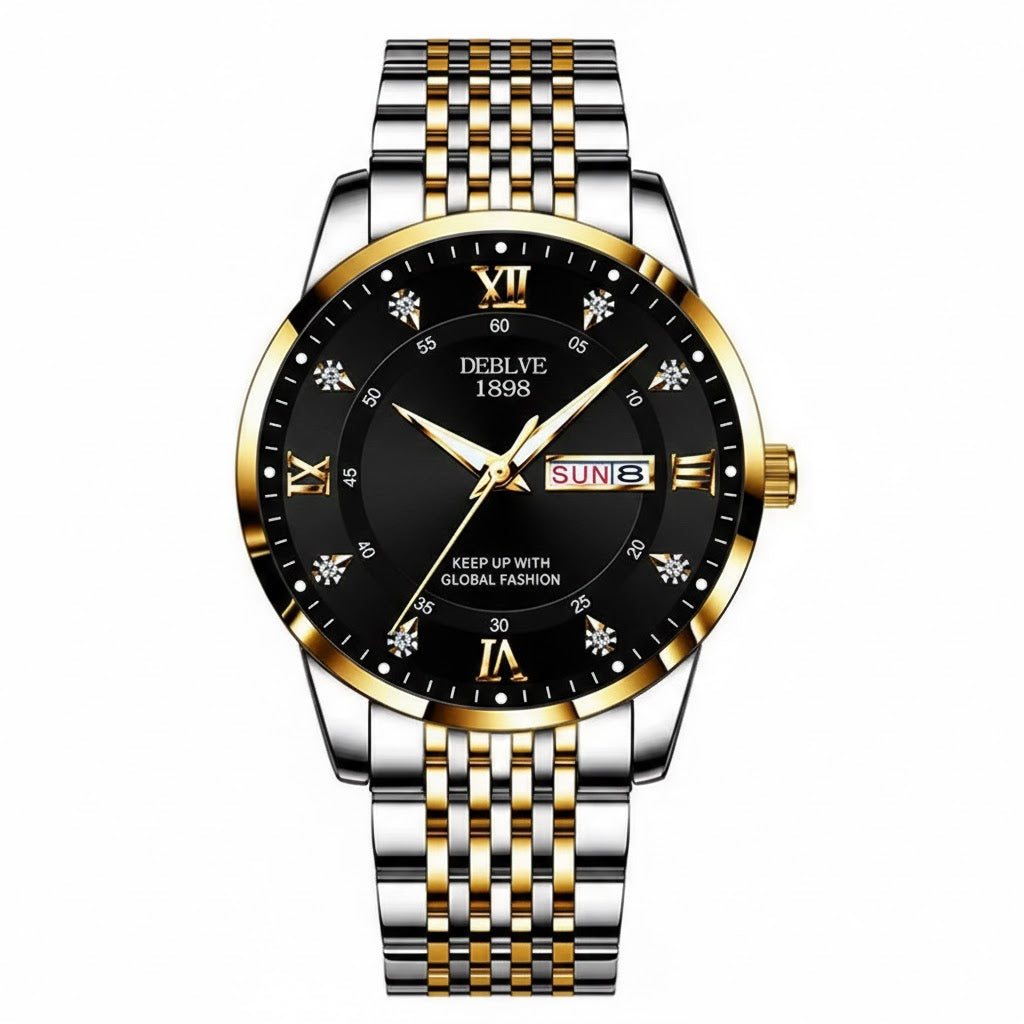 Men’s Luxury Quartz Watch – Sapphire Crystal, Waterproof, Casual & Business Wristwatch