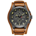 Men's Luxury Quartz Watch with Leather Strap, Date Display – Sport, Military & Business Style