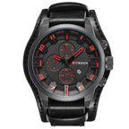 Men's Luxury Quartz Watch with Leather Strap, Date Display – Sport, Military & Business Style