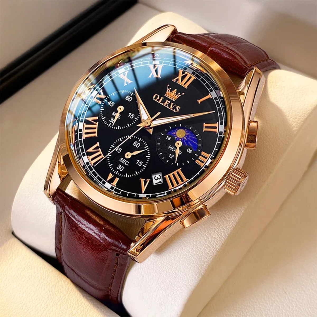 Men’s Luxury Multifunction Quartz Watch – Stainless Steel, Luminous, Waterproof Business Wristwatch