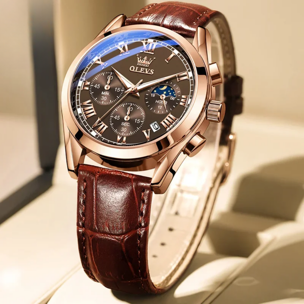 Men’s Luxury Multifunction Quartz Watch – Stainless Steel, Luminous, Waterproof Business Wristwatch