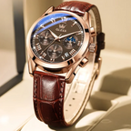 Men’s Luxury Multifunction Quartz Watch – Stainless Steel, Luminous, Waterproof Business Wristwatch