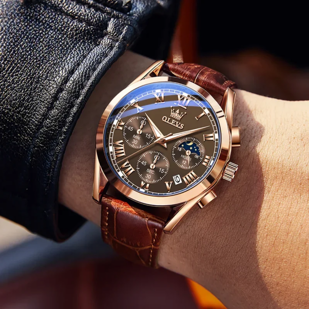 Men’s Luxury Multifunction Quartz Watch – Stainless Steel, Luminous, Waterproof Business Wristwatch