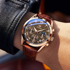 Men’s Luxury Multifunction Quartz Watch – Stainless Steel, Luminous, Waterproof Business Wristwatch