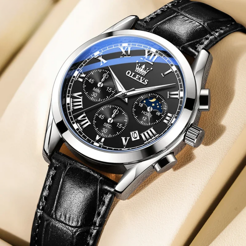 Men’s Luxury Multifunction Quartz Watch – Stainless Steel, Luminous, Waterproof Business Wristwatch