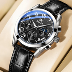 Men’s Luxury Multifunction Quartz Watch – Stainless Steel, Luminous, Waterproof Business Wristwatch